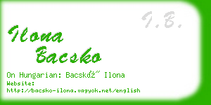 ilona bacsko business card